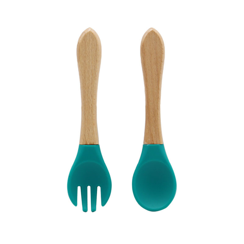 बेबी सिलिकॉन चम्मच और कांटा किट