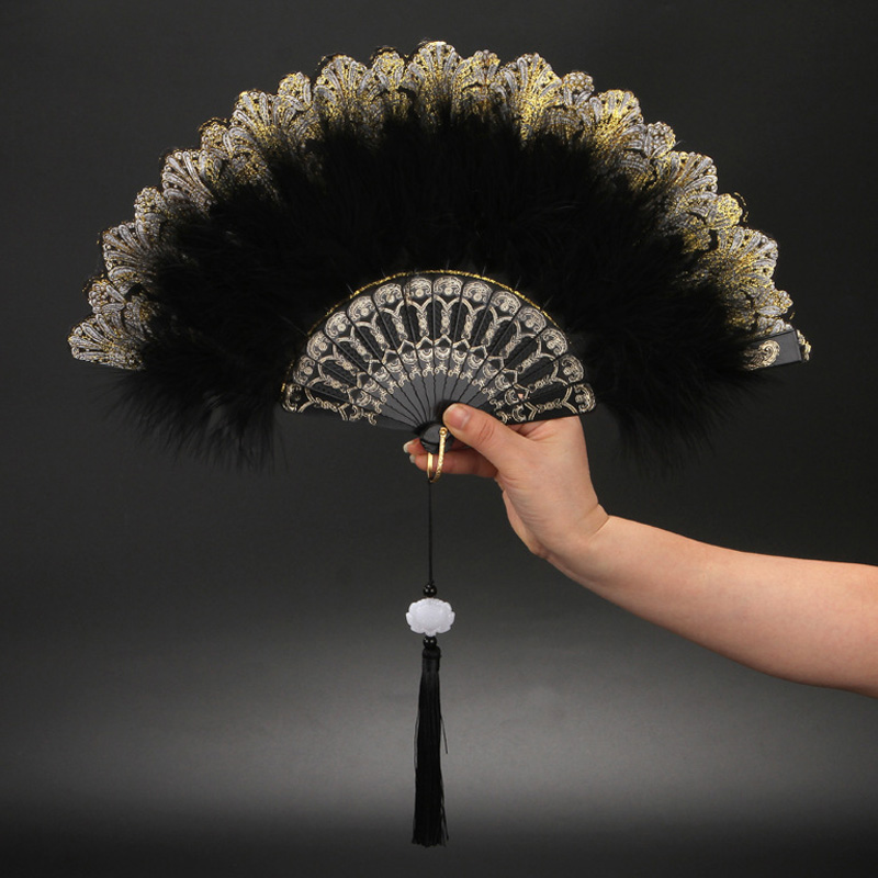 लोलिता रंगीन पंख वाले फोल्डिंग पंखे